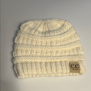 Cream Knit Beanie